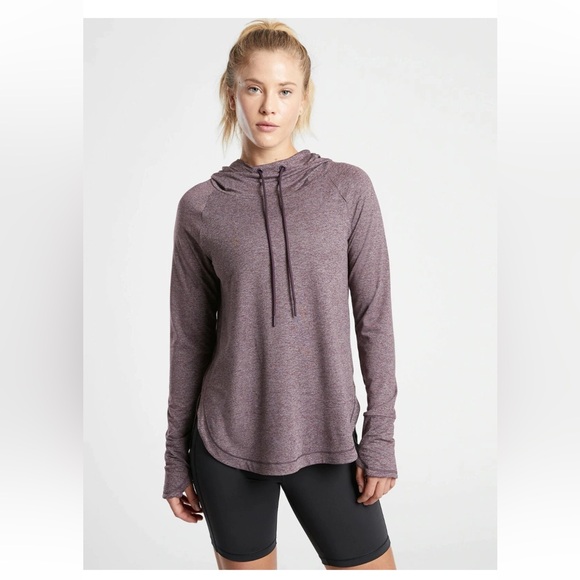 Athleta Sweaters - Athleta Uptempo Hoodie Sweatshirt SZ Large  color : Agate‎ Purple/ Shark Grey